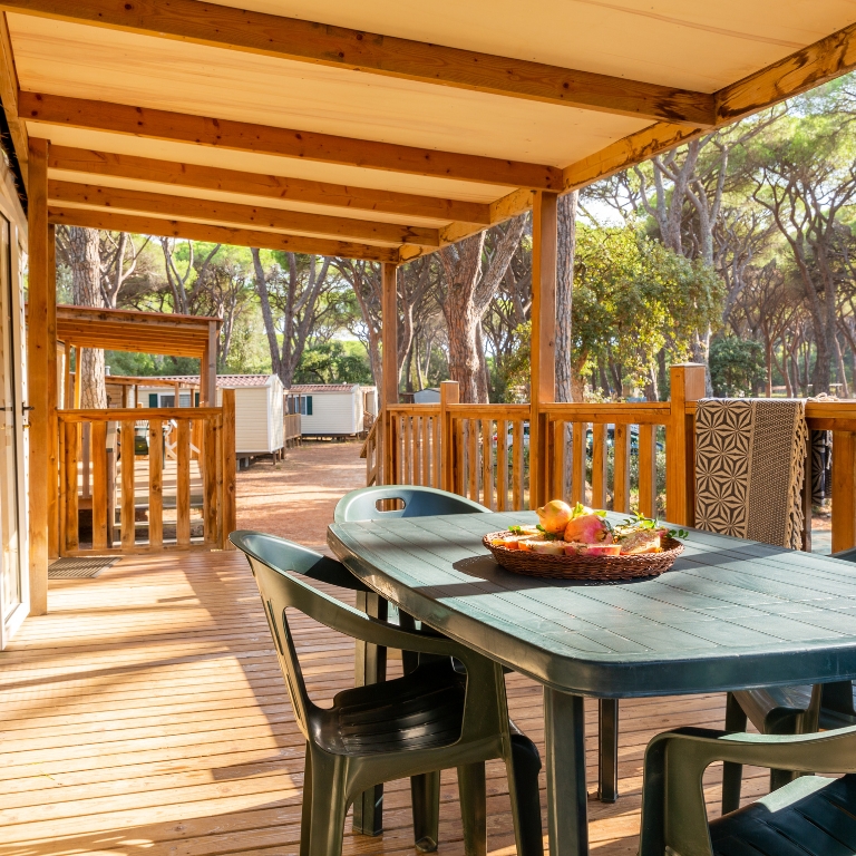 Veranda coperta arredata