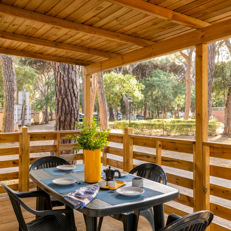 Furnished covered veranda